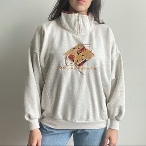 Vintage Québec Canada Quarter Zip Sweatshirt